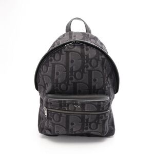 Dior Giant Jacquard Backpack Unisex Black Gray Oblique Design Tablet Laptop